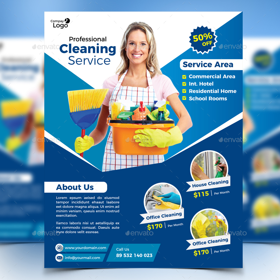 Cleaning Service Flyer, Print Templates GraphicRiver